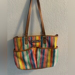 ROSETTI Multi Color Striped Purse Handbag Shoulder Purse